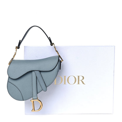 Christian Dior Grained Calfskin Mini Saddle Bag Sky Blue 13 of 13
