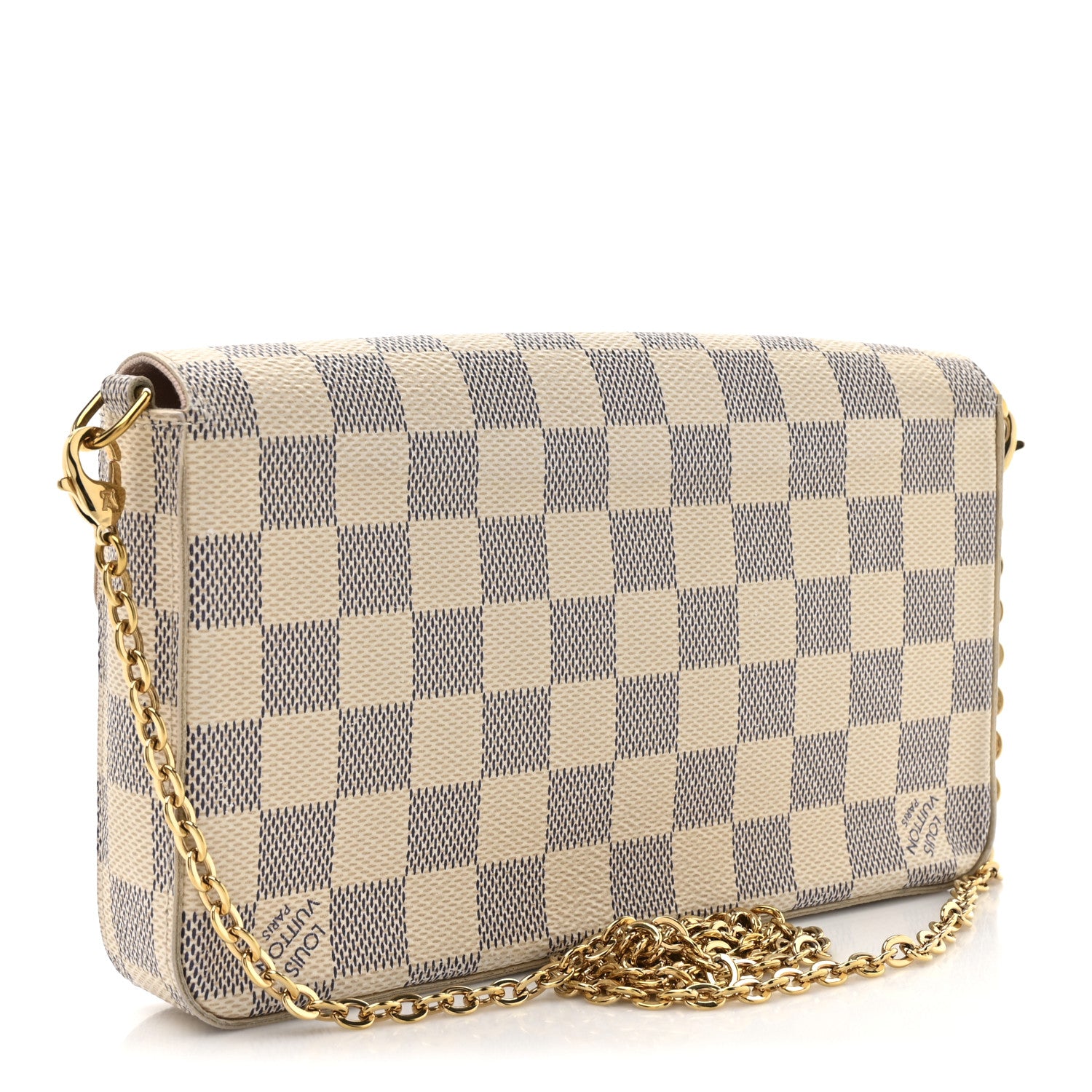 Louis Vuitton Damier Azur Pochette Felicie Chain Wallet Rose Ballerine 3 of 13
