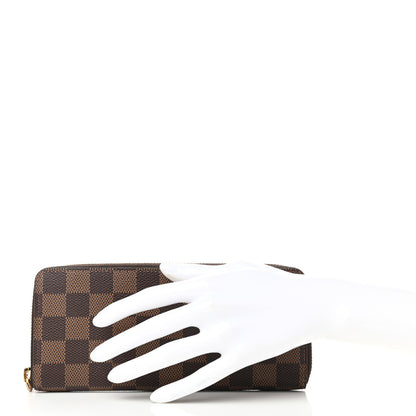 Louis Vuitton Damier Ebene Clemence Wallet Rose Ballerine 2 of 7