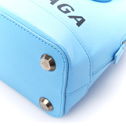 Balenciaga Signature Grained Calfskin Logo XXS Ville Top Handle Bag Baby Blue Black 10 of 10