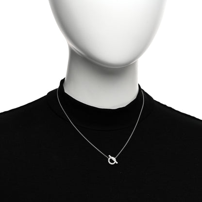 Hermes 18K White Gold Diamond Finesse Pendant Necklace 2 of 4