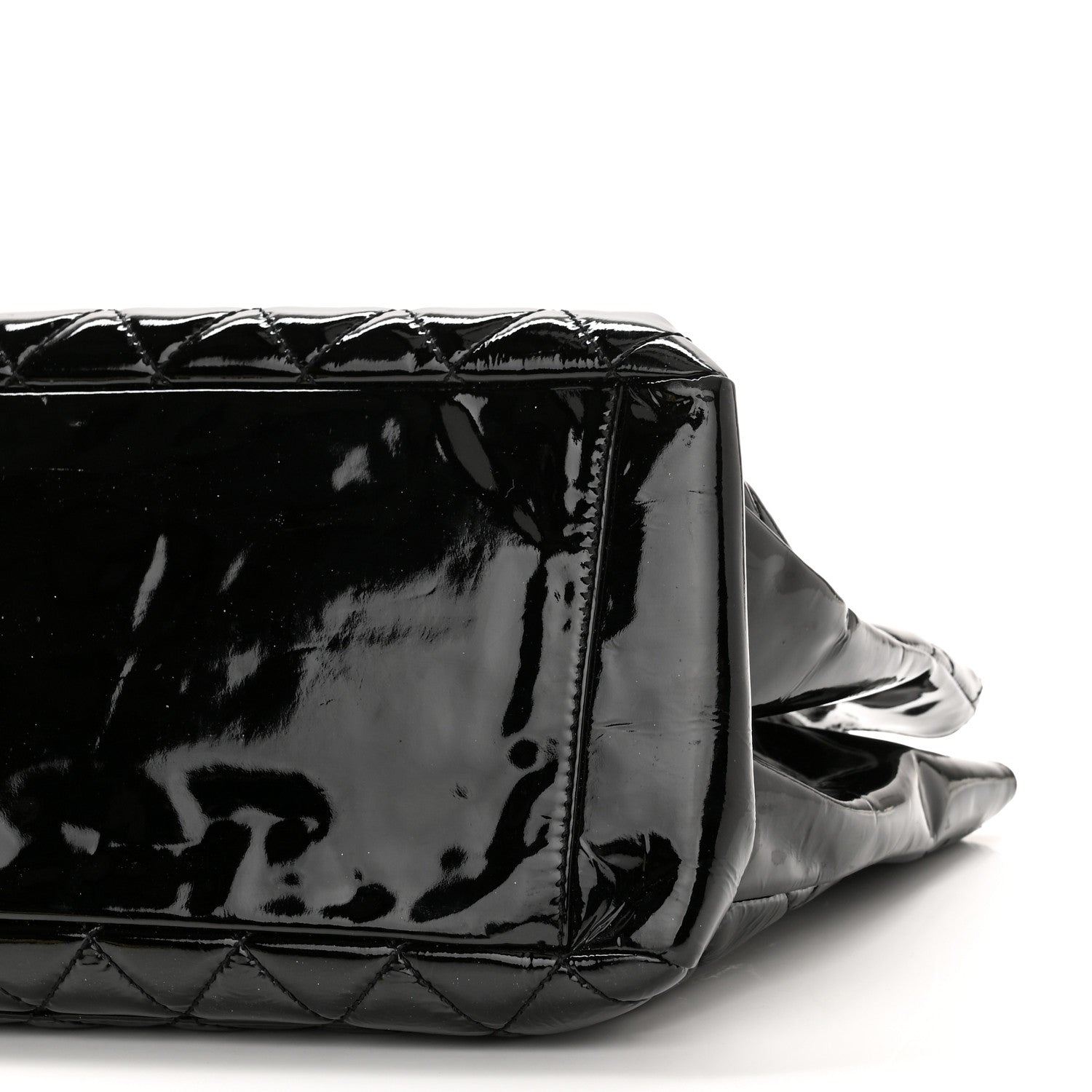 Chanel Patent Quilted Grand Shopping Tote GST Black 10 of 11
