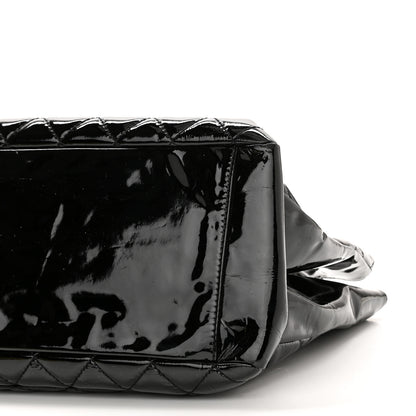 Chanel Patent Quilted Grand Shopping Tote GST Black 10 of 11