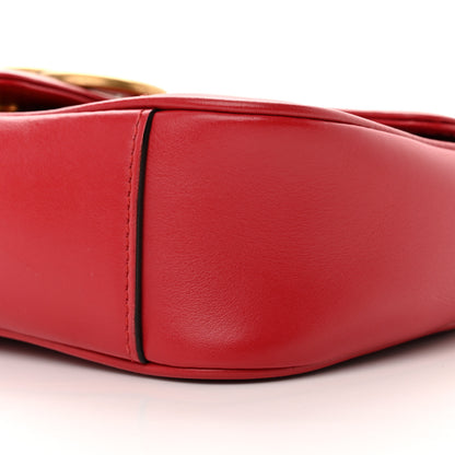 Gucci Calfskin Matelasse Mini GG Marmont Shoulder Bag Hibiscus Red 10 of 12