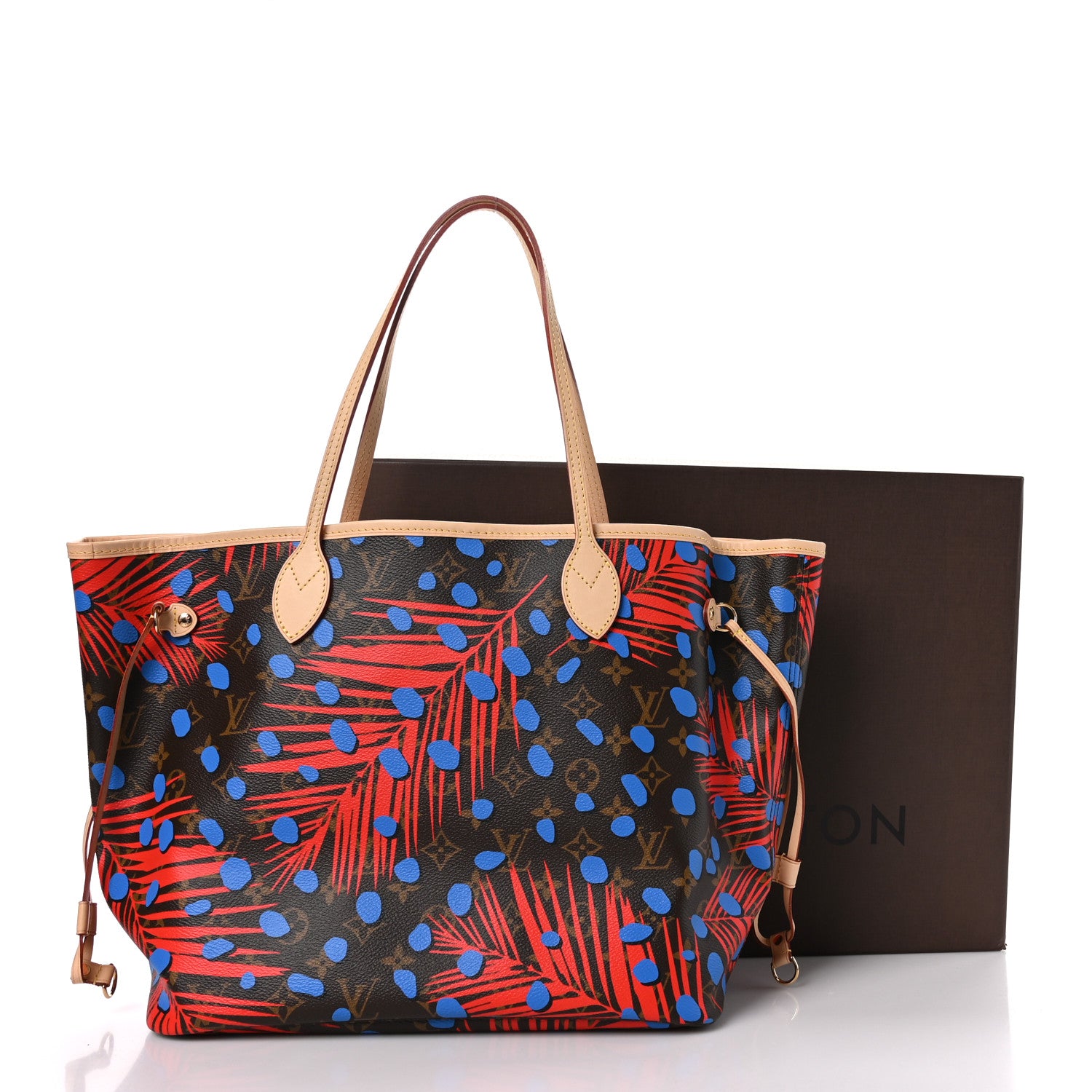 Louis Vuitton Monogram Jungle Dots Neo Neverfull MM Coquelicot Denim 11 of 11