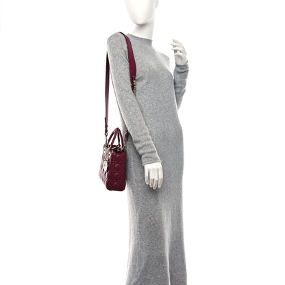 Christian Dior Lambskin Cannage Small My Lady ABCDior Burgundy 3 of 10