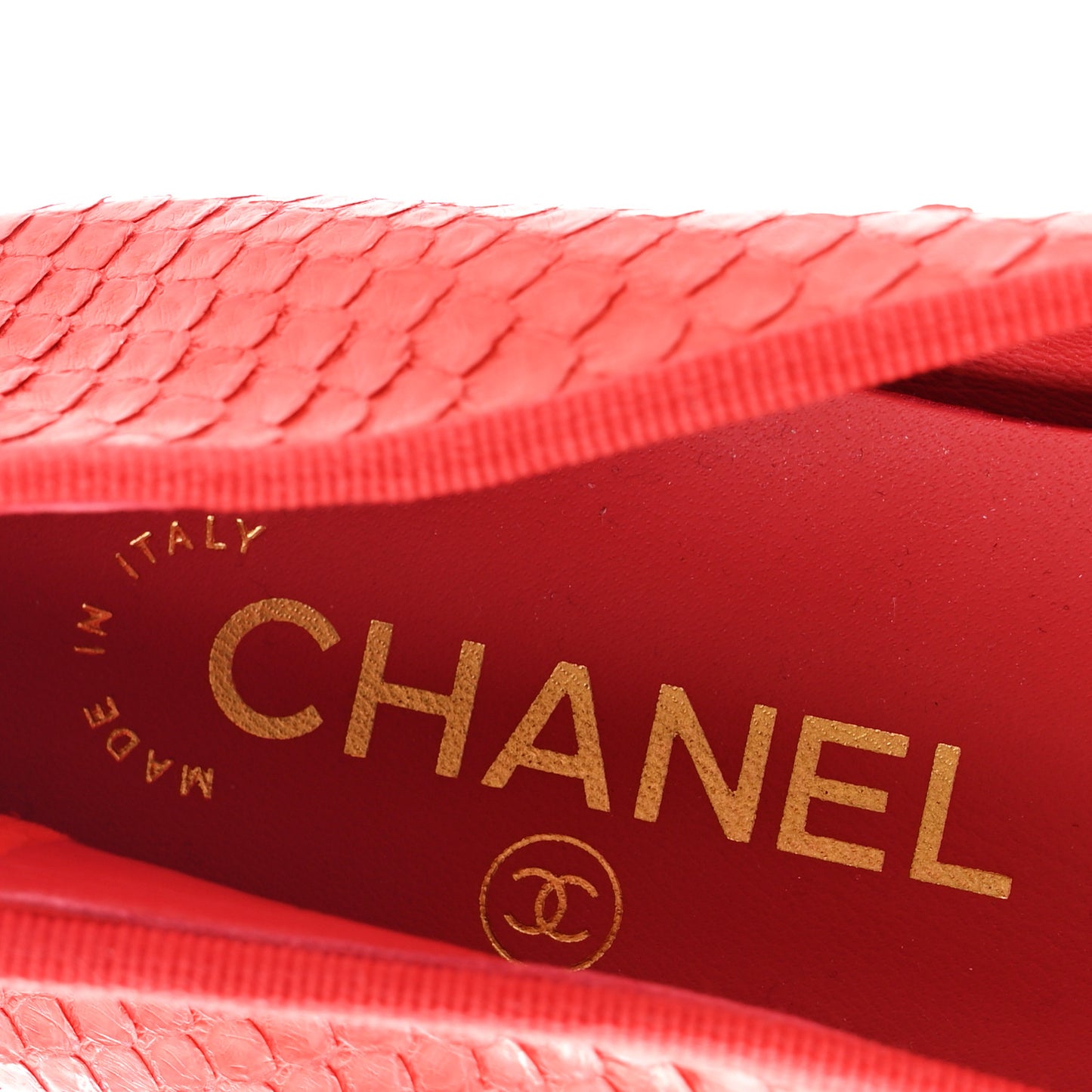Snakeskin Cap Toe CC Ballerina Flats 40 Red