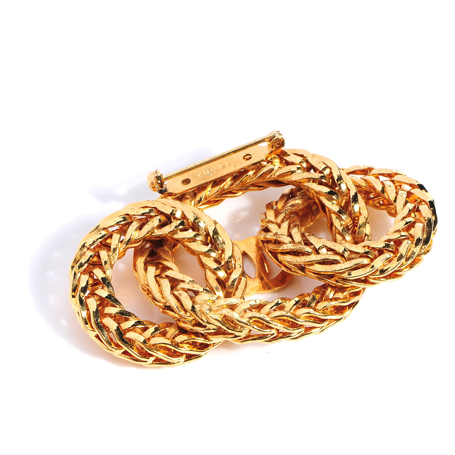 Chanel Large CC Chain Brooch Gold 4 of 5