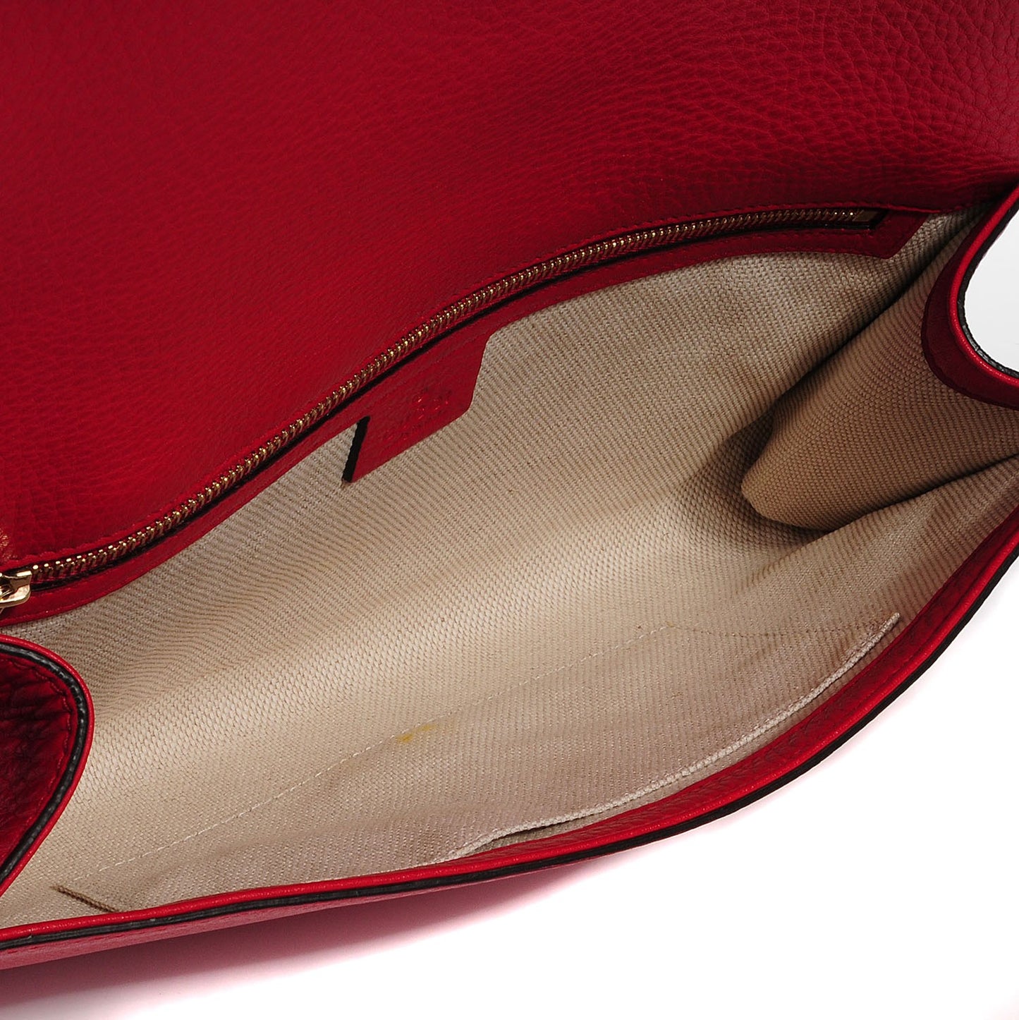 Pebbled Calfskin Medium Soho Clutch Red
