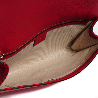 Gucci Pebbled Calfskin Medium Soho Clutch Red 5 of 9
