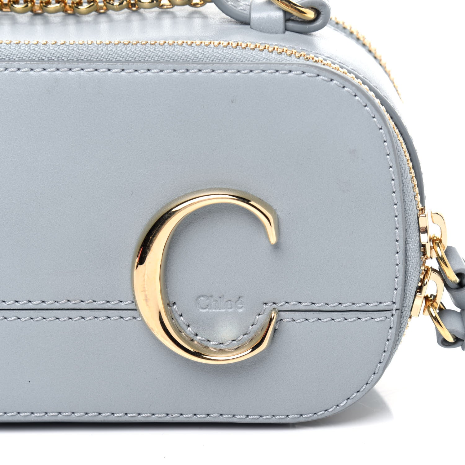 Chloe Shiny Calfskin Mini Vanity C Bag Faded Blue 16 of 20