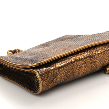 Gucci Metallic Python Malika Clutch Gold 9 of 10