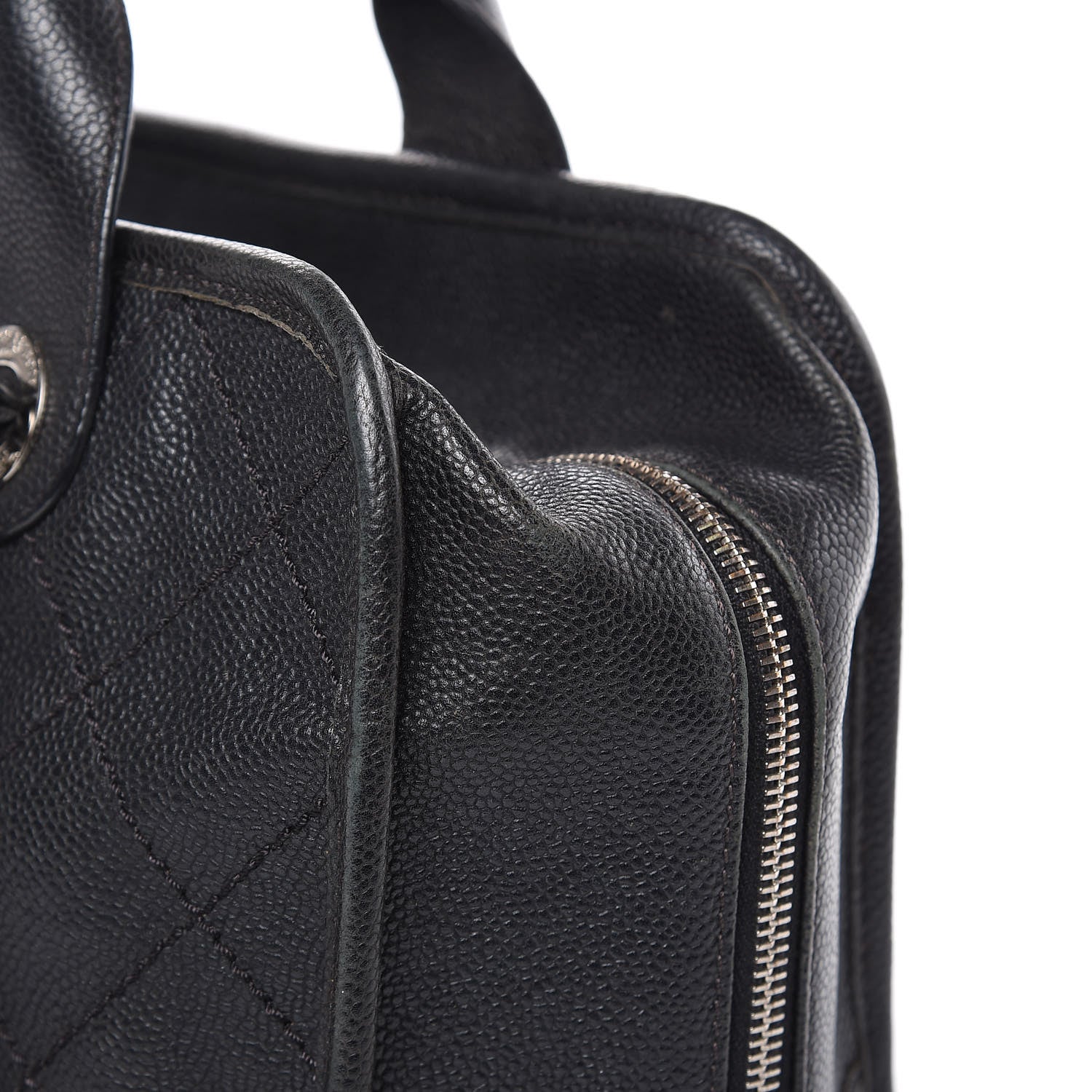 Chanel Caviar Quilted Deauville Bowling Bag Black 12 of 16