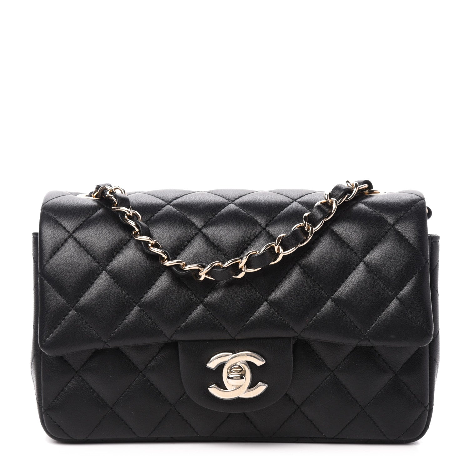 Chanel Lambskin Quilted Mini Rectangular Flap Black 1 of 10