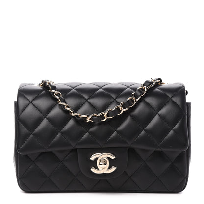 Chanel Lambskin Quilted Mini Rectangular Flap Black 1 of 10