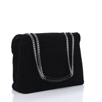 Saint Laurent Shearling Medium Loulou Shoulder Bag Black 3 of 13