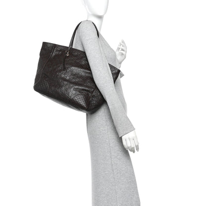 Gucci Guccissima Medium Bree Zippered Tote Chocolate 2 of 10