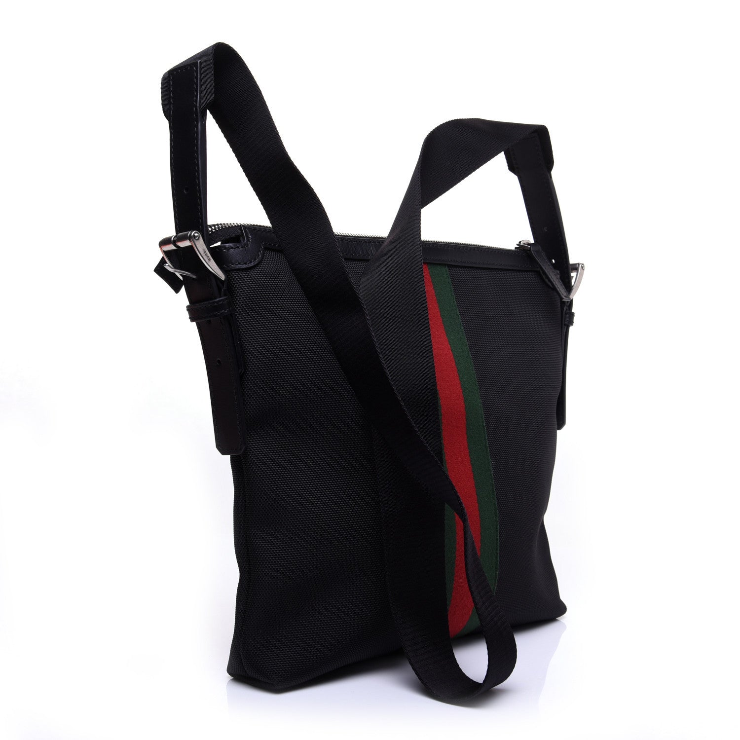 Gucci Techno Canvas Web Messenger Bag Black 3 of 13