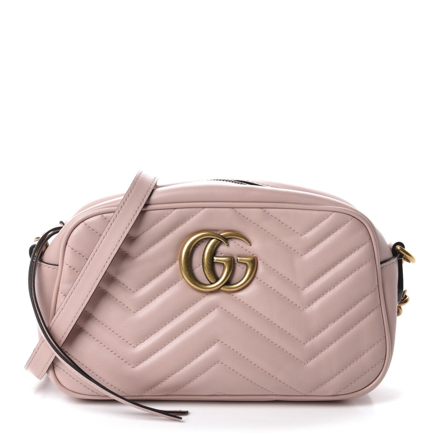 Calfskin Matelasse Small GG Marmont Chain Shoulder Bag Perfect Pink