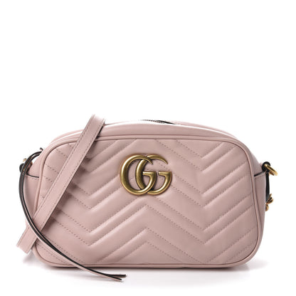 Gucci Calfskin Matelasse Small GG Marmont Chain Shoulder Bag Perfect Pink 1 of 10
