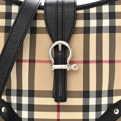Burberry Haymarket Check Buckle Crossbody Bag Black 8 of 12