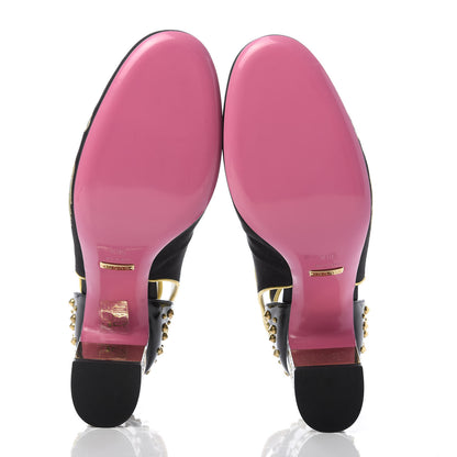Gucci Satin Embroidered Dragon Caspar Pumps 38.5 Black 5 of 10