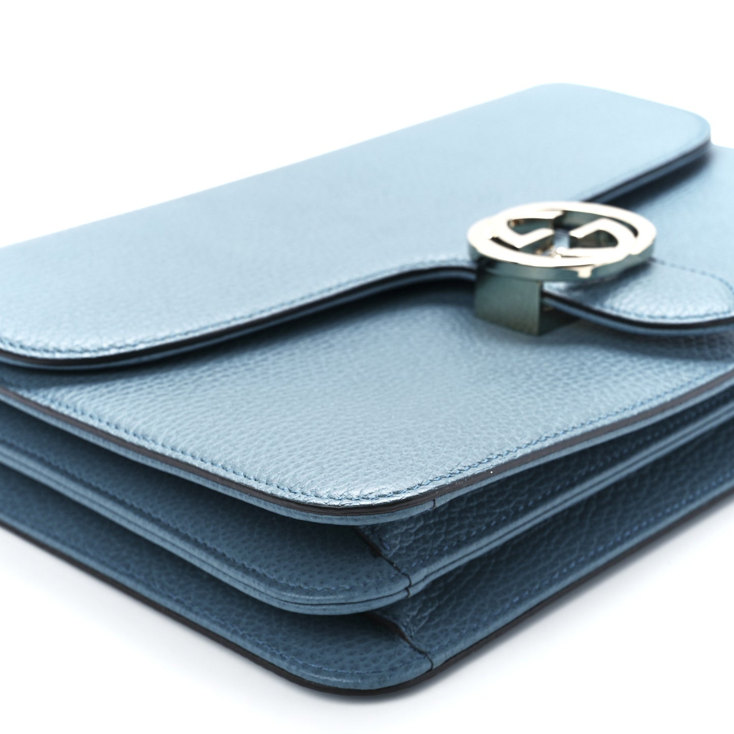 Dollar Calfskin Interlocking G Shoulder Bag Deep Cobalt