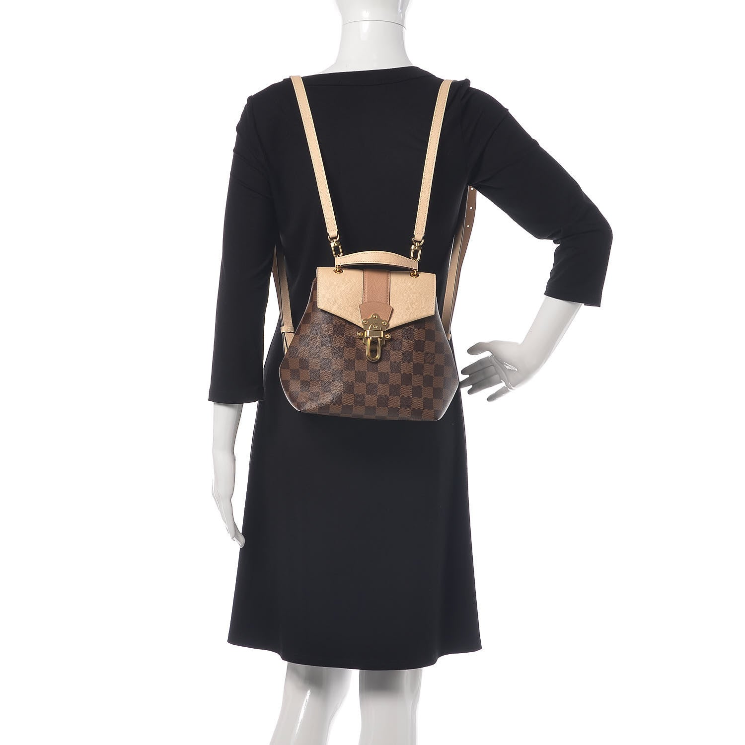 Louis Vuitton Damier Ebene Clapton Backpack Creme 2 of 9
