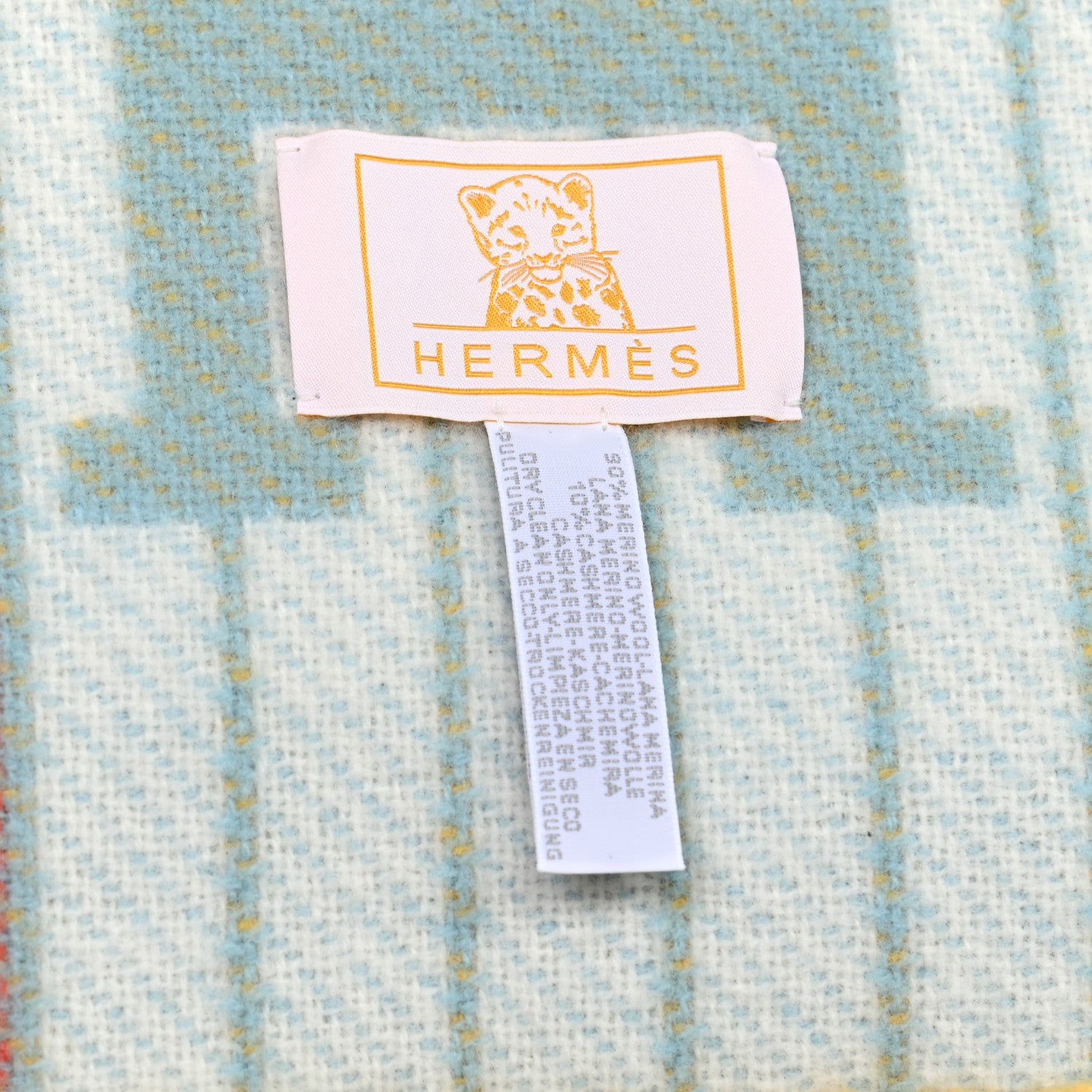 Hermes Wool Cashmere Avalon Passe-Passe Blanket Miel 6 of 6