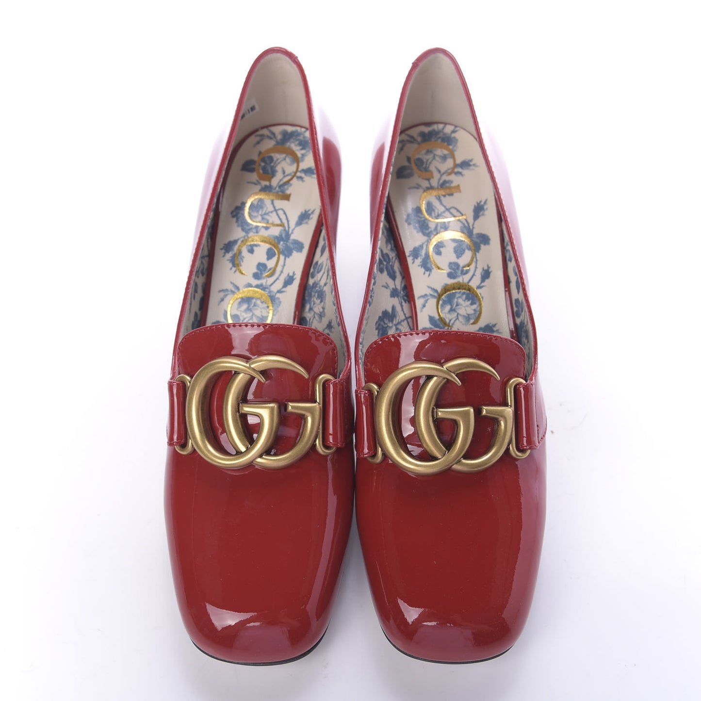 Vernice GG Victoire 55mm Loafer Pumps 36.5 Hibiscus Red