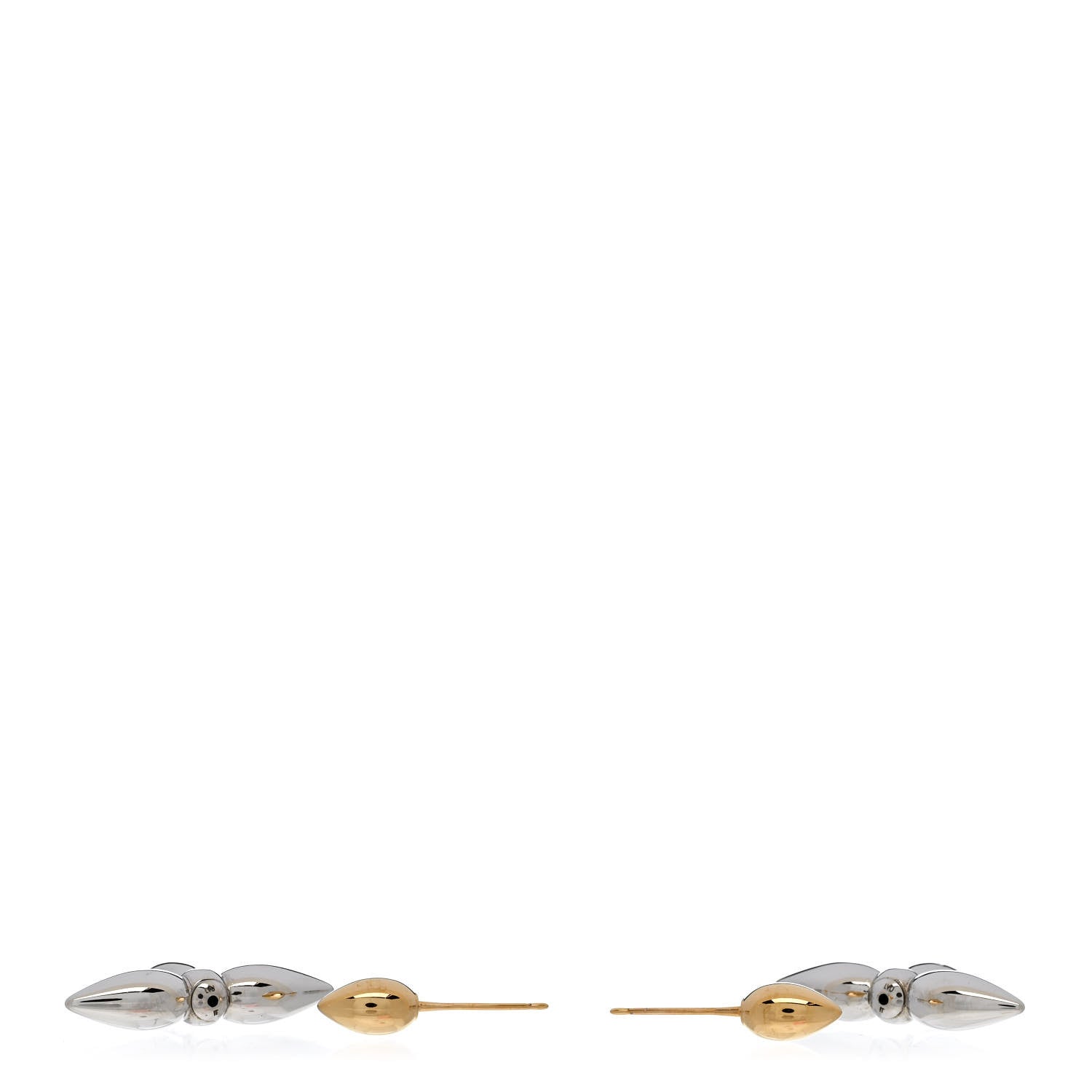 Louis Vuitton Metal Louisette Earrings Silver Gold 3 of 4