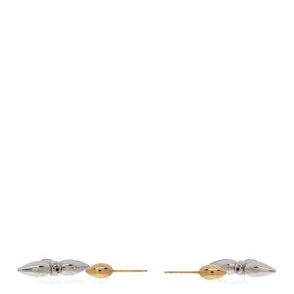Louis Vuitton Metal Louisette Earrings Silver Gold 3 of 4