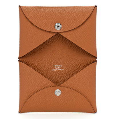 Hermes Epsom Calvi Card Case Gold 5 of 7