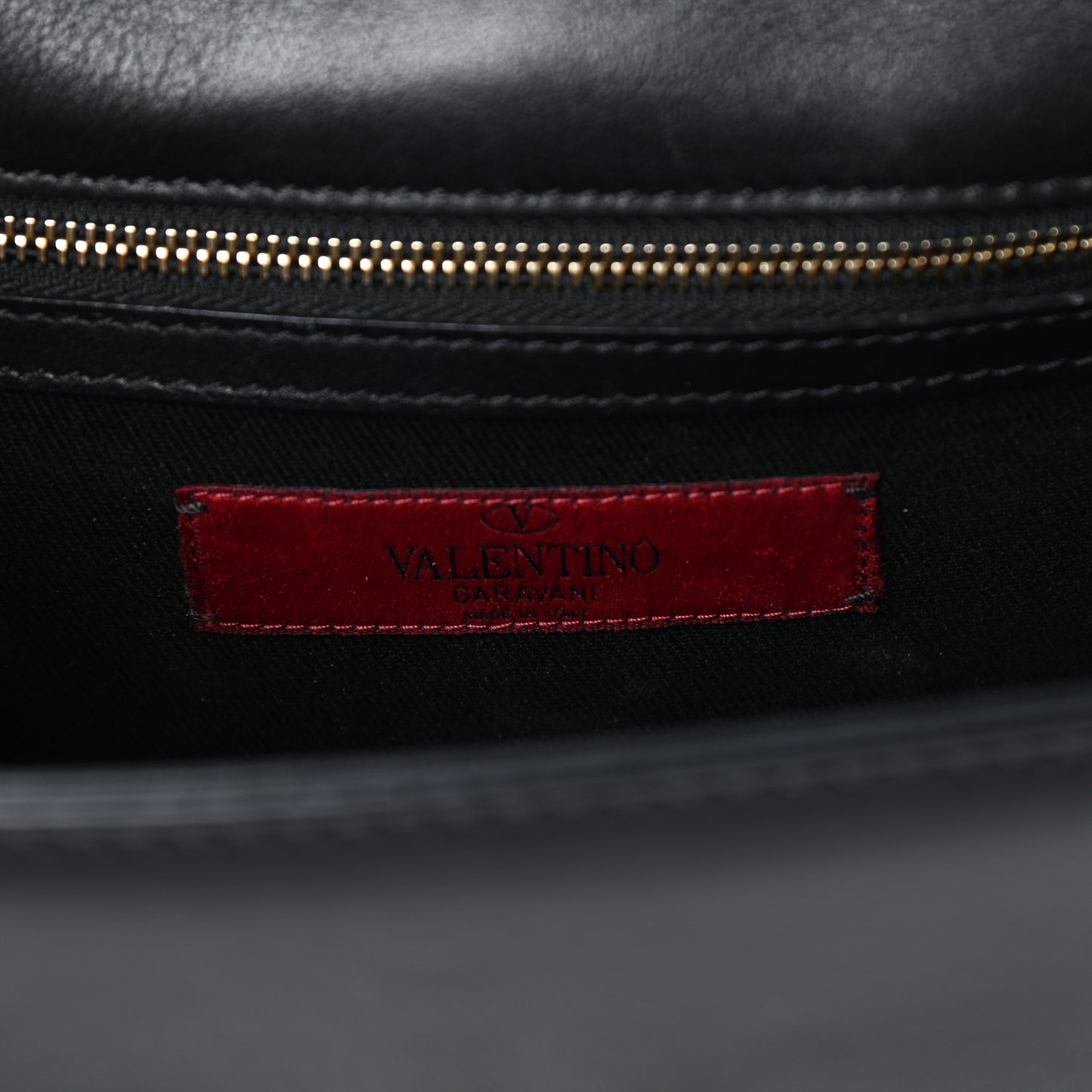 Vitello Small Glam Lock Rockstud Flap Black