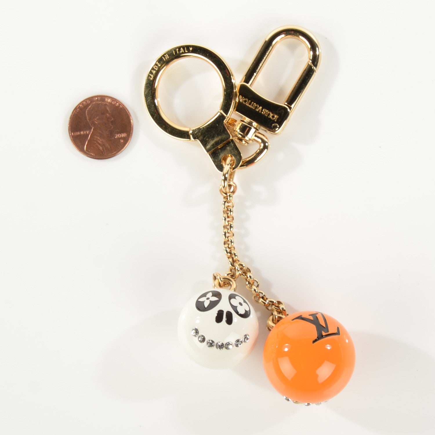 Louis Vuitton Halloween Jack and Lucie Key Holder Orange 117634