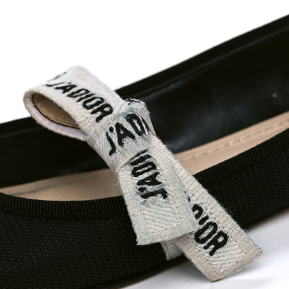 Christian Dior Fabric Ribbon Embroidered J'Adior Ballet Flats 37 Black 5 of 6