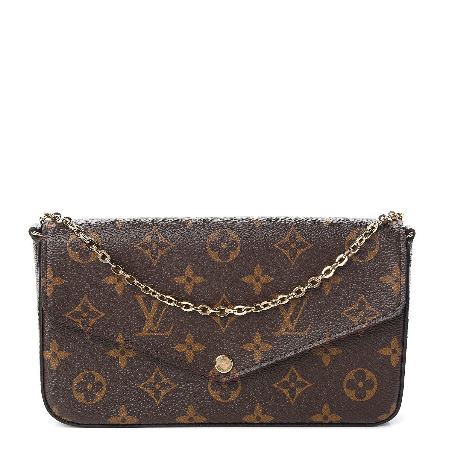 Louis Vuitton Monogram Pochette Felicie Chain Wallet Fuchsia 1 of 11