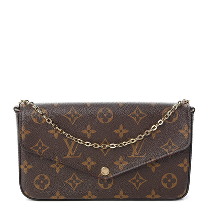 Louis Vuitton Monogram Pochette Felicie Chain Wallet Fuchsia 1 of 11