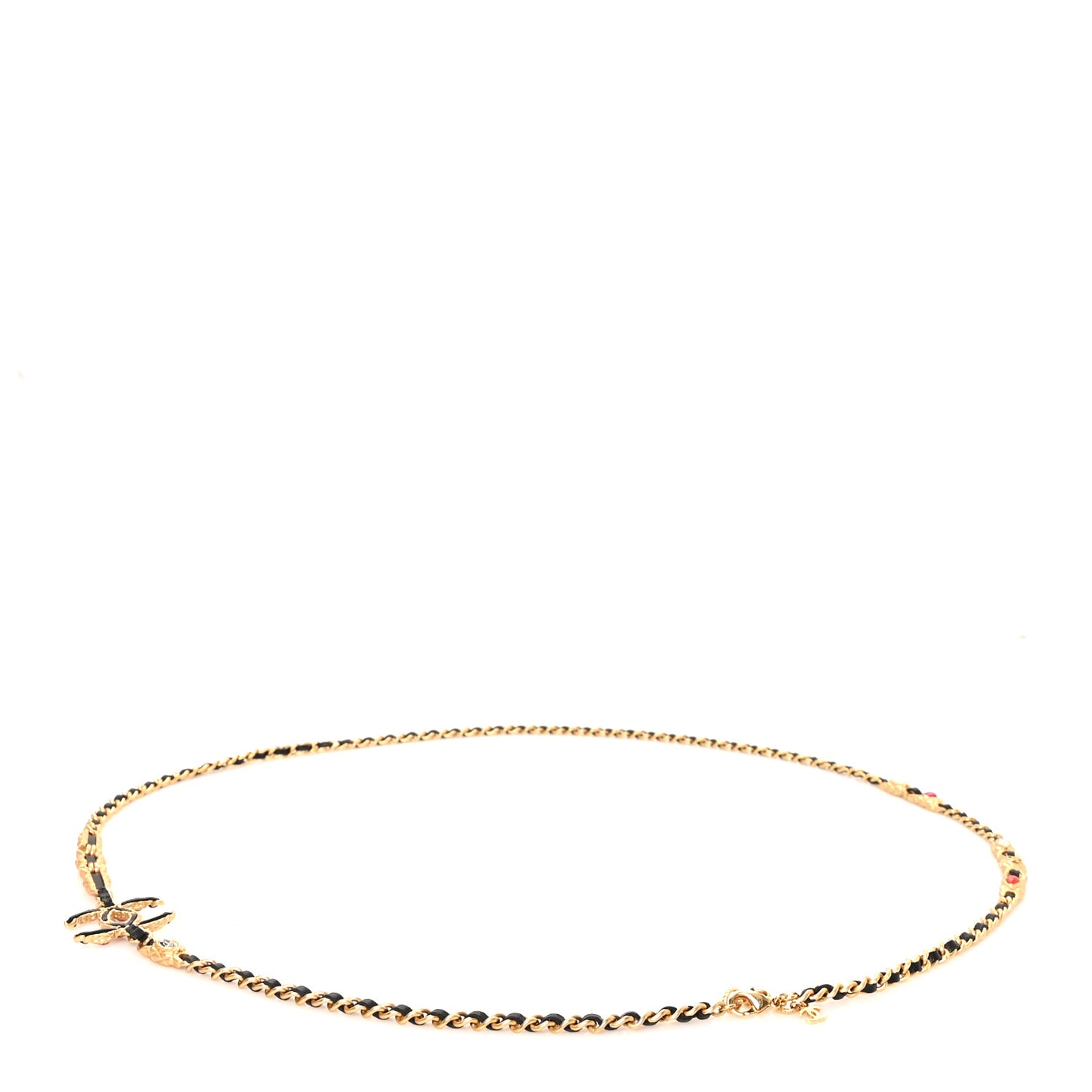 Lambskin Poured Glass Cote D'Azur CC Chain Belt Gold Multicolor