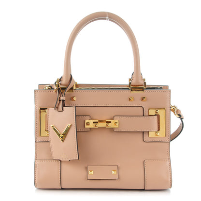 Valentino Garavani Vitello Small My Rockstud Double Handle Satchel Skin Sorbet 1 of 6