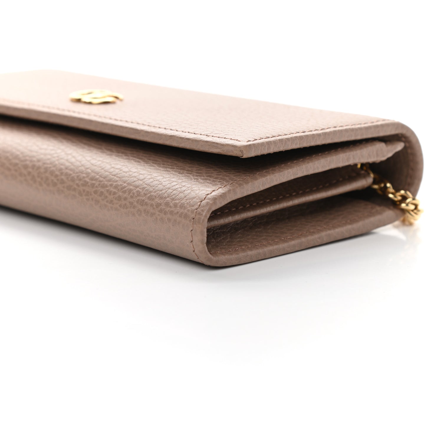 Dollar Calfskin Petite GG Marmont Wallet Chain Bag Porcelain Rose