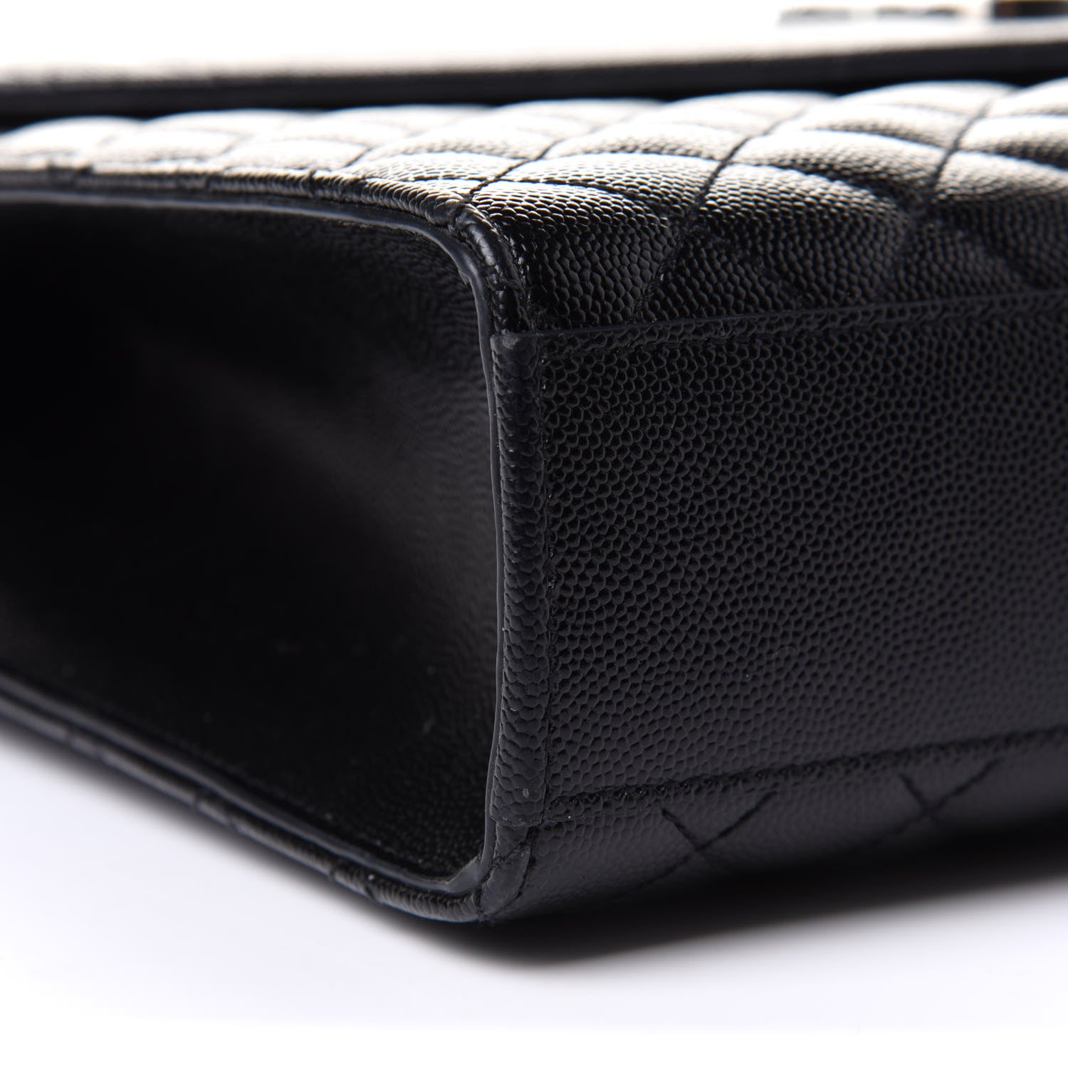 Saint Laurent Grain De Poudre Textured Mixed Matelasse Large Triquilt Monogram Satchel Black 9 of 11
