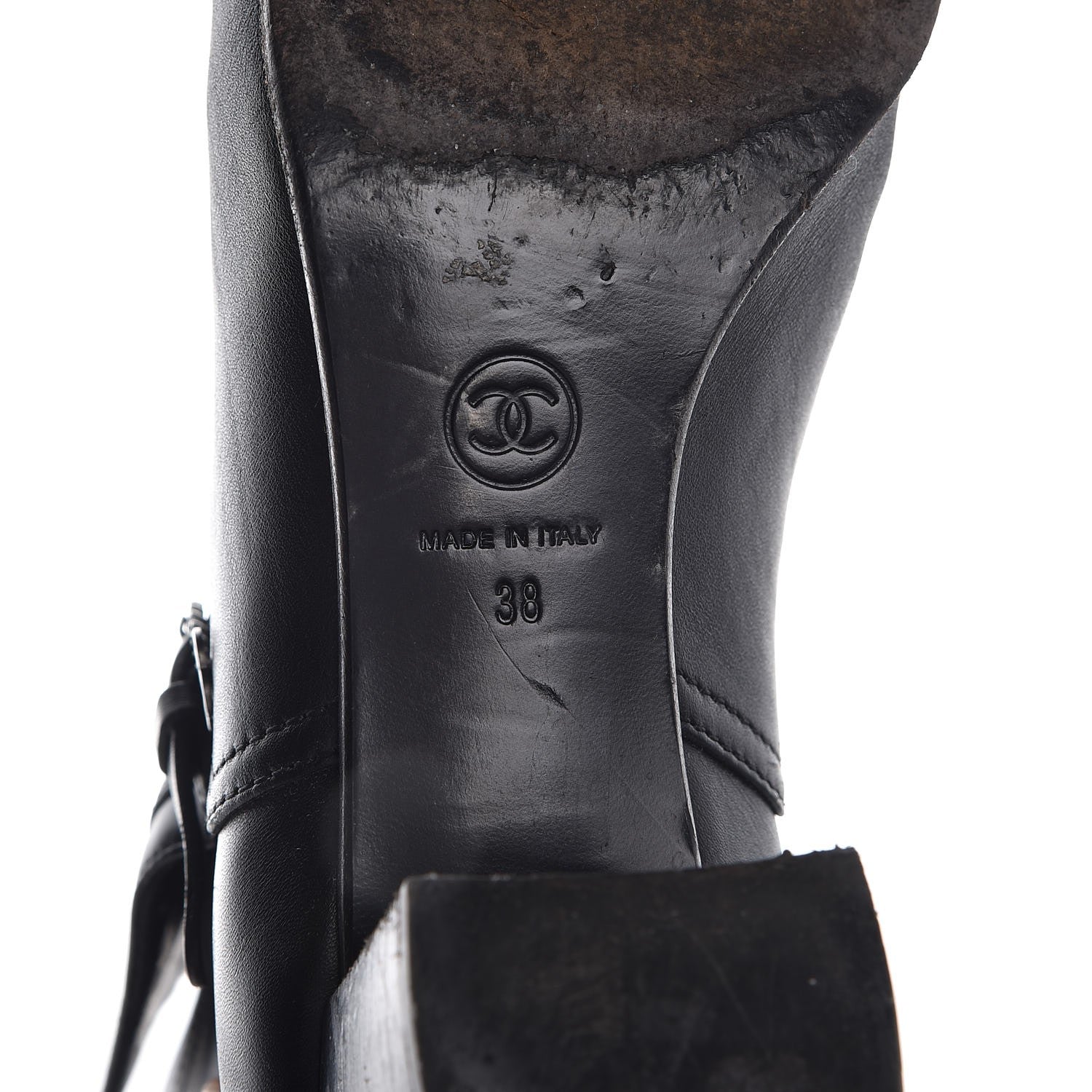 Chanel Calfskin CC Buckle Short Boots 38 Black 8 of 11