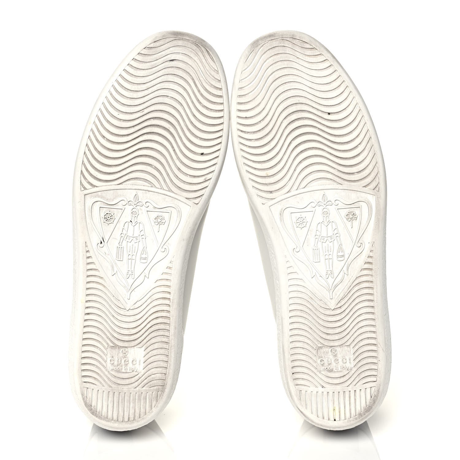 Gucci Calfskin Interlocking G Perforated Womens Ace Sneakers 38 White Grey Sky 5 of 8