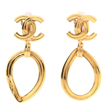 Chanel CC Drop Clip On Earrings Gold 1 of 4
