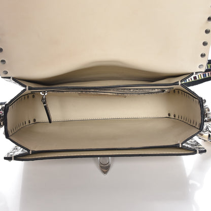 Valentino Garavani Roccia Watersnake Medium Guitar Strap Rockstud Rolling Flap Saddle Bag 5 of 9