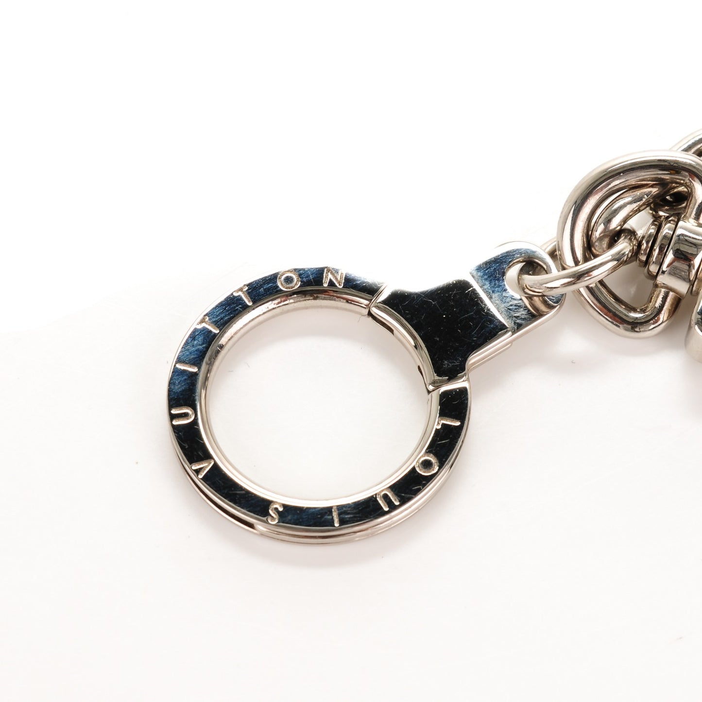LV Initials Key Chain Holder Silver