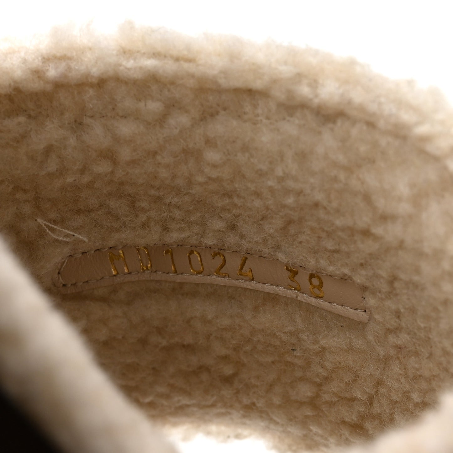 Suede Goatskin Shearling Embroidered Dway Slide Sandals 38 Cookie