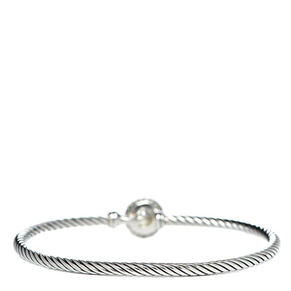 David Yurman Sterling Silver Pearl 3mm Chatelaine Bracelet 3 of 4