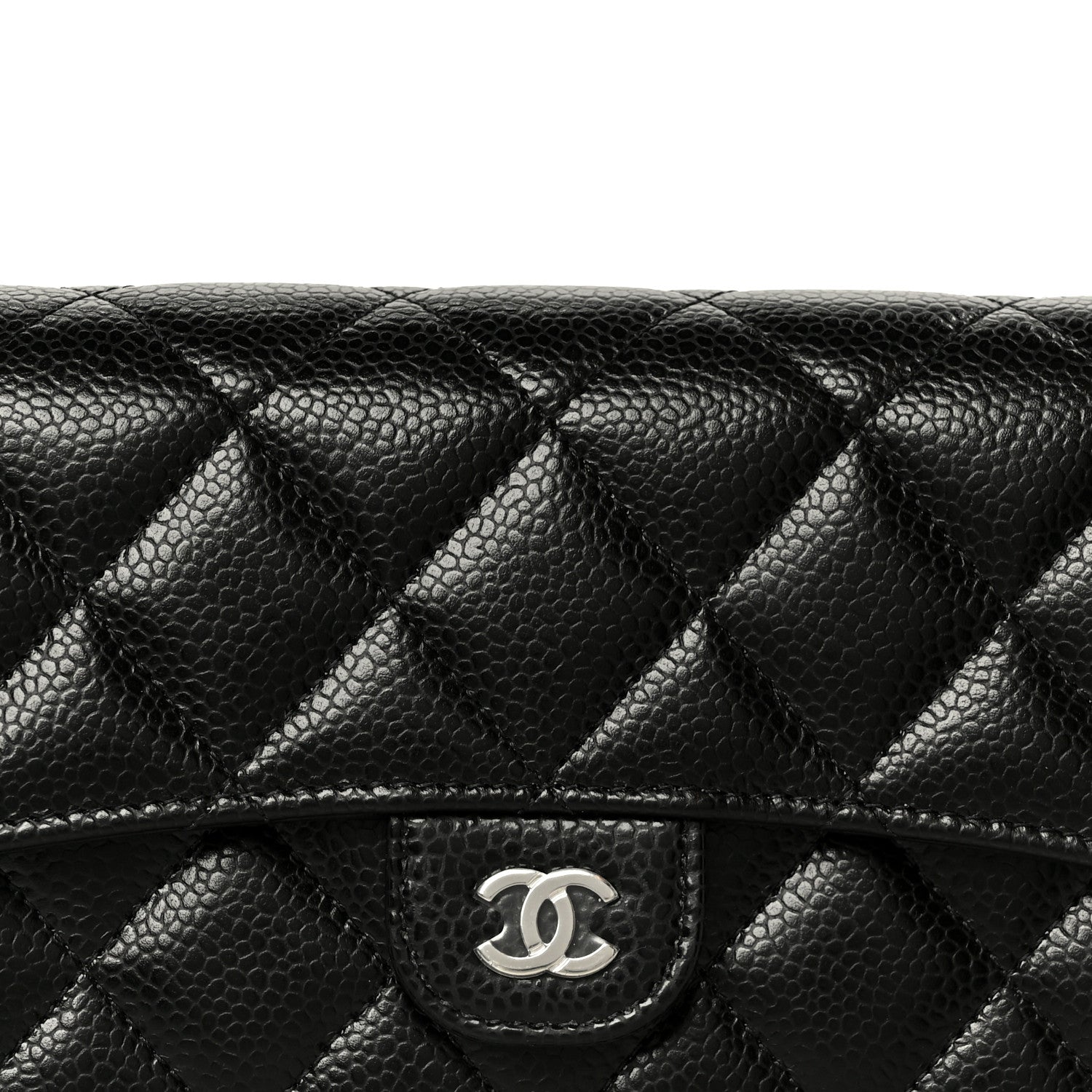 Chanel Caviar Quilted Large Gusset Flap Wallet Black 9 of 10